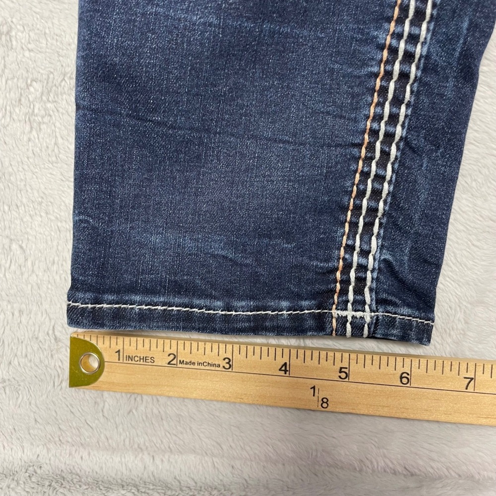 Rock Revival Easy Ankle Skinny Jeans Womens 33 Blue Contrast Stitch Y2K - Picture 10 of 14